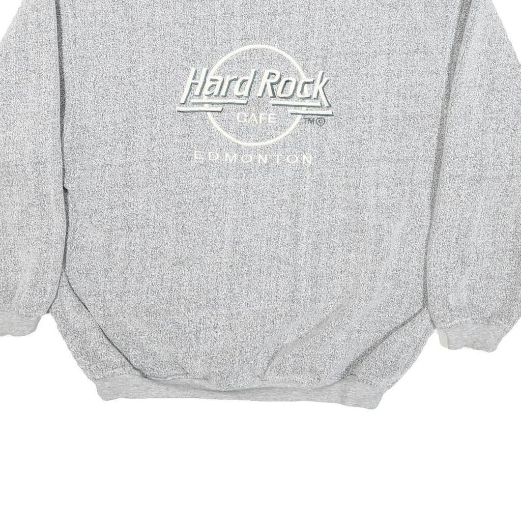 HARD ROCK CAFE Mens Grey Edmonton Crew Neck L Cotton Blend Sweatshirt Pullover