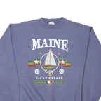 DISCUS Mens Blue Maine Vacationland Crew Neck M Cotton Blend Pullover Sweatshirt