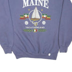 DISCUS Mens Blue Maine Vacationland Crew Neck M Cotton Blend Pullover Sweatshirt