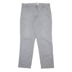 CARHARTT Mens Cotton Blend Relaxed Grey W35 L31 Workwear Trousers Zip Closure
