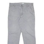 CARHARTT Mens Cotton Blend Relaxed Grey W35 L31 Workwear Trousers Zip Closure