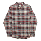 RED HEAD Mens Grey & Red Check Shirt M Button-Down Collar Long Sleeve Cotton