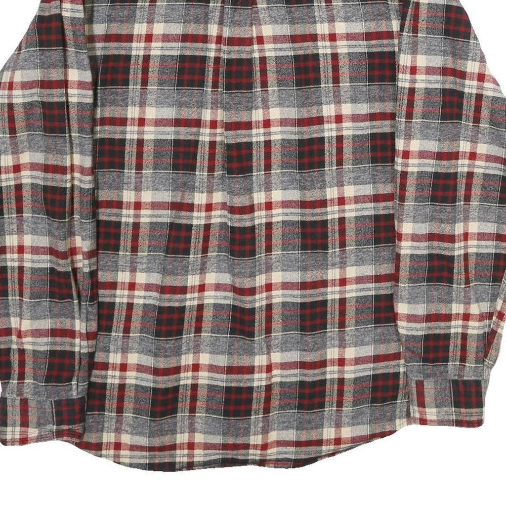 RED HEAD Mens Grey & Red Check Shirt M Button-Down Collar Long Sleeve Cotton