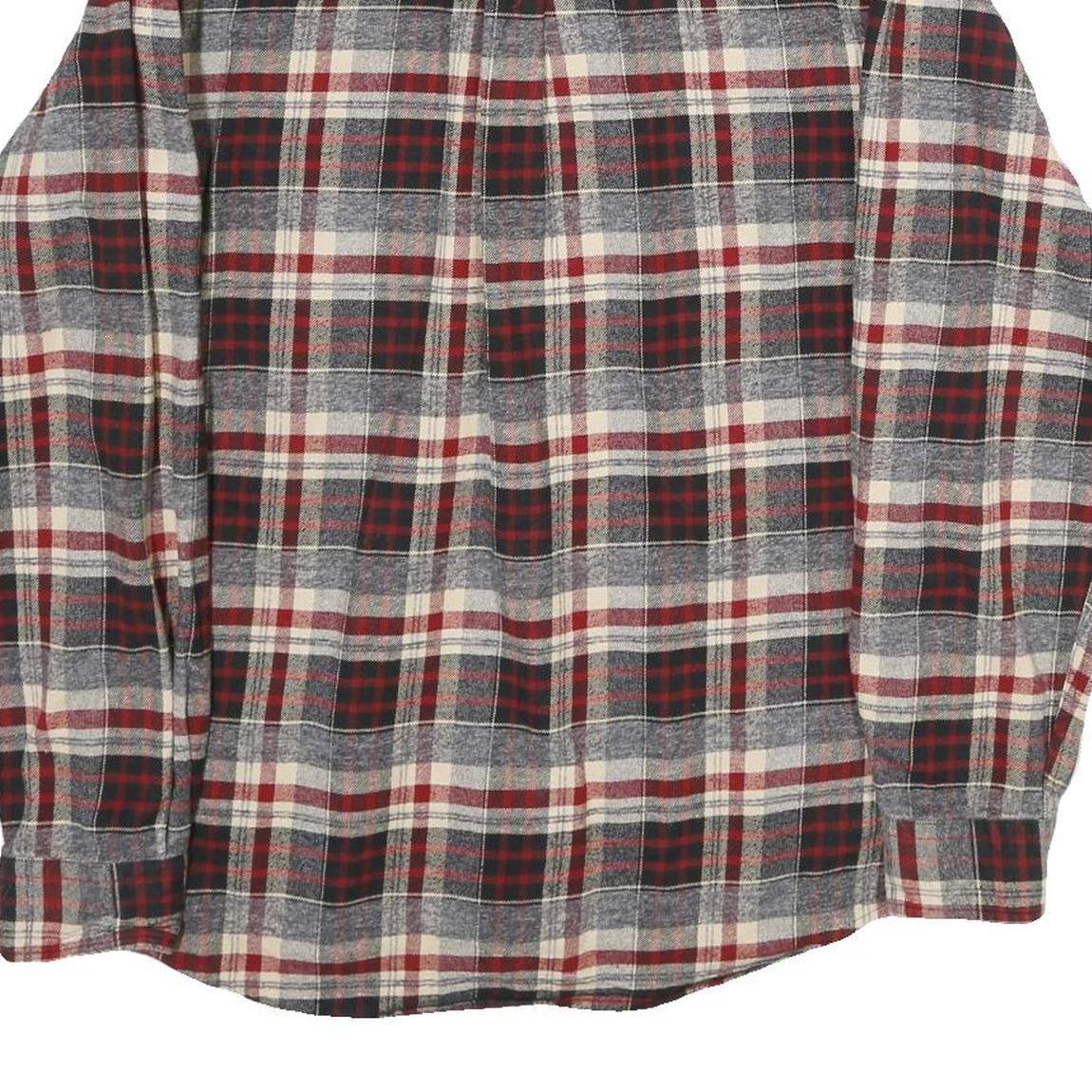 RED HEAD Mens Grey & Red Check Shirt M Button-Down Collar Long Sleeve Cotton