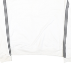 ADIDAS Womens White 3 Stripe 1/4 Zip Hoodie XL Classic Sportswear Sweatshirt