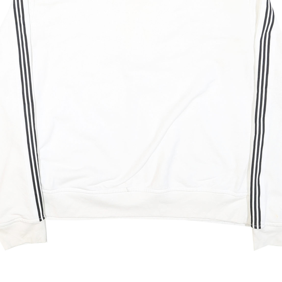 ADIDAS Womens White 3 Stripe 1/4 Zip Hoodie XL Classic Sportswear Sweatshirt