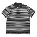 CHAPS Mens Black & Grey Short Sleeve Striped Polo Shirt L Cotton Casual Classic