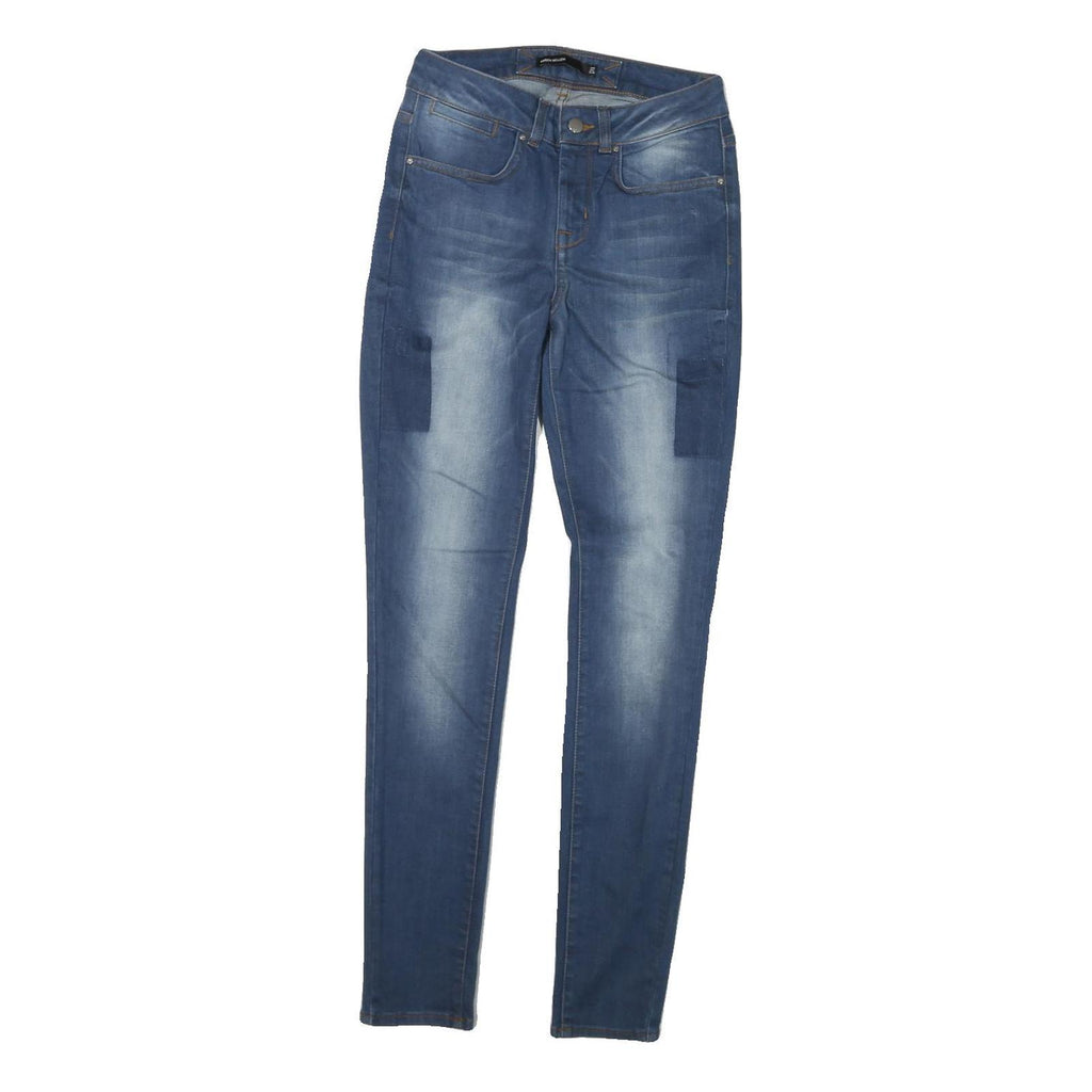 KAREN MILLEN Womens Slim Blue Denim Light W26 L29 Cotton Blend Zip Jeans