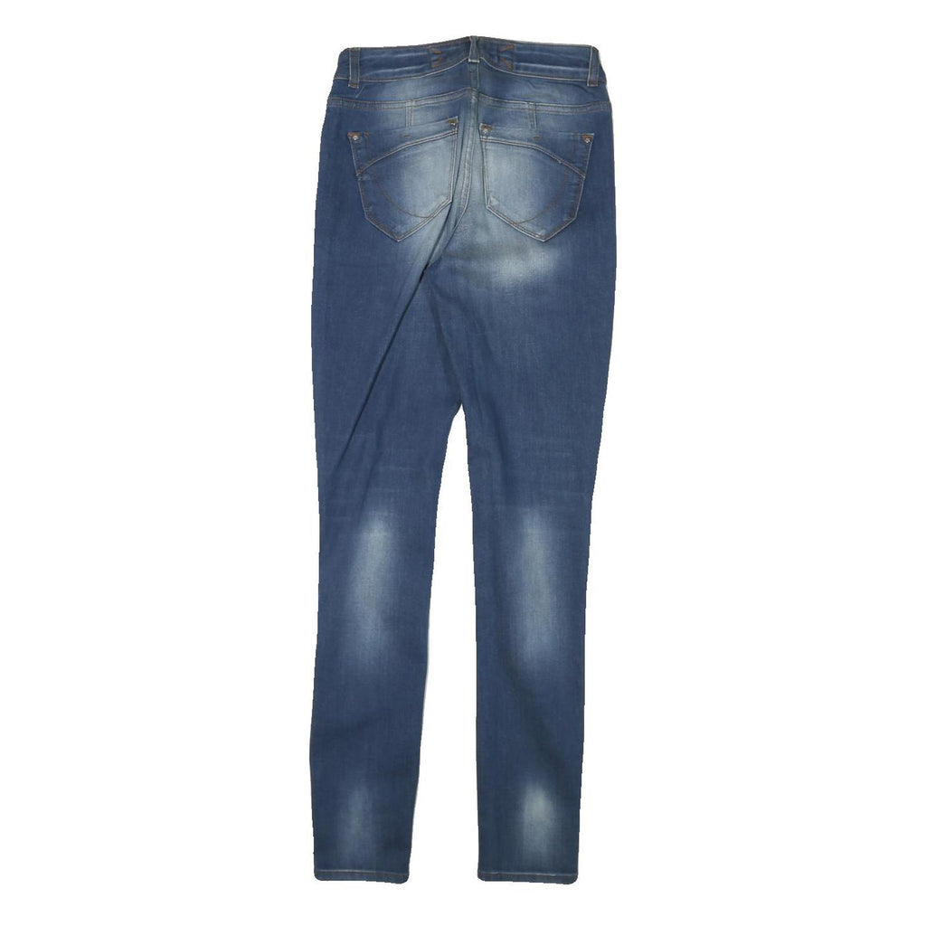 KAREN MILLEN Womens Slim Blue Denim Light W26 L29 Cotton Blend Zip Jeans