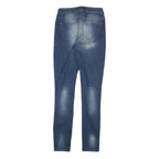 KAREN MILLEN Womens Slim Blue Denim Light W26 L29 Cotton Blend Zip Jeans