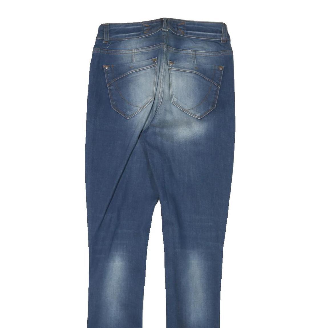 KAREN MILLEN Womens Slim Blue Denim Light W26 L29 Cotton Blend Zip Jeans