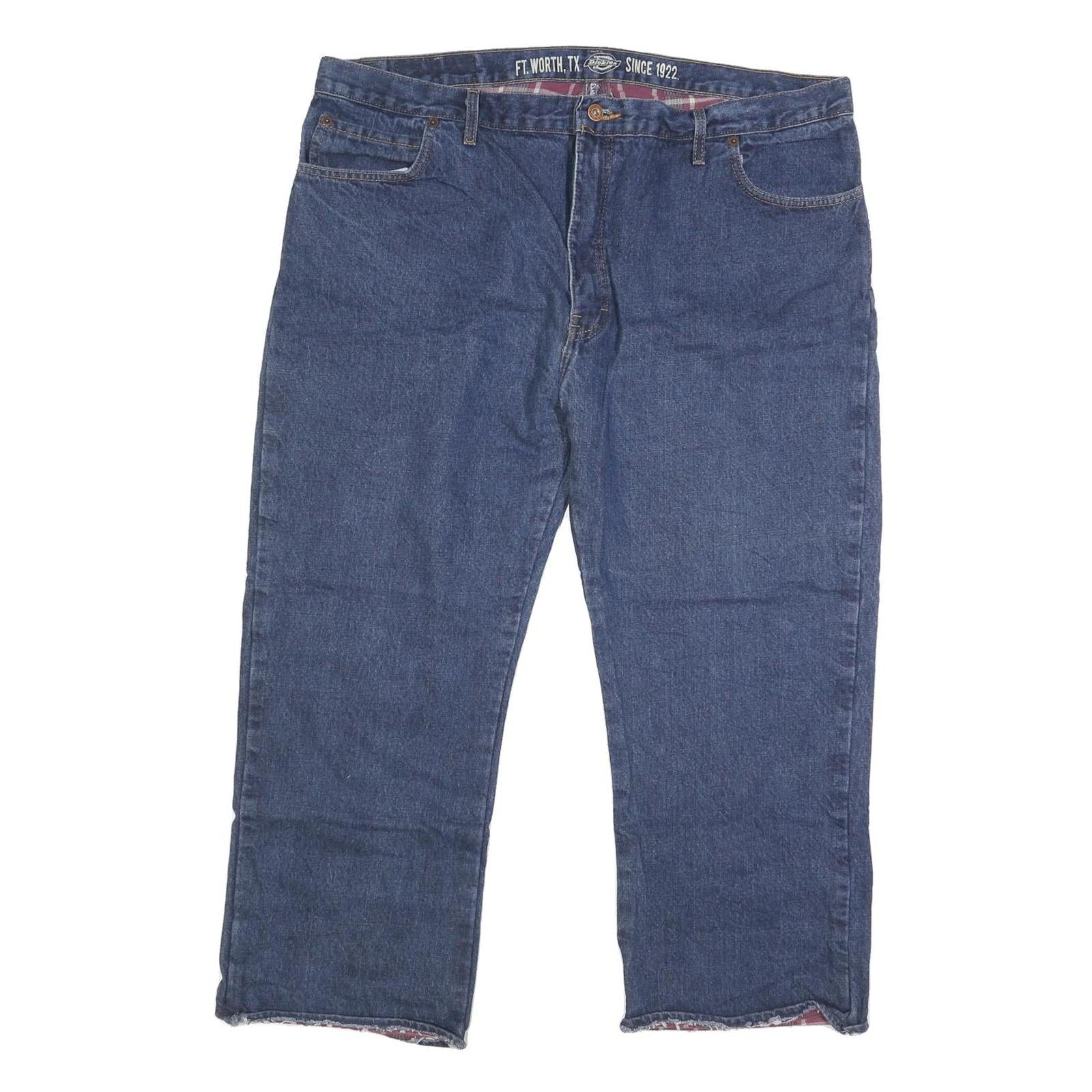 DICKIES Mens Jeans Blue Regular Straight Denim Medium W42 L25 Workwear