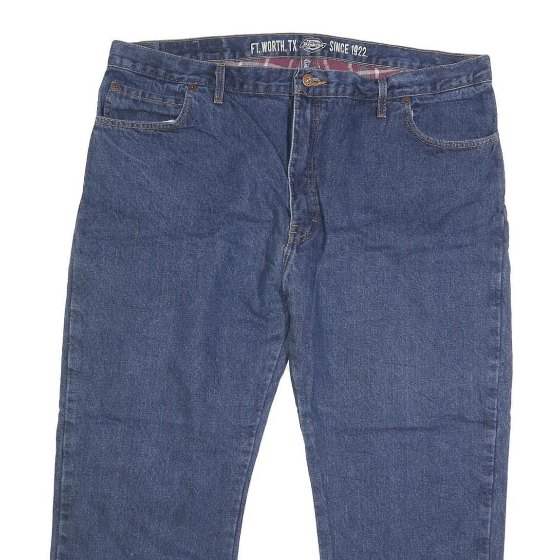 DICKIES Mens Jeans Blue Regular Straight Denim Medium W42 L25 Workwear
