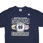 TRI-LAKE Mens Navy Blue Notre Dame Fighting Irish Graphic T-Shirt XL Crew Neck