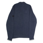 BEN SHERMAN Mens Jumper Blue 1/4 Zip Tight Knit L