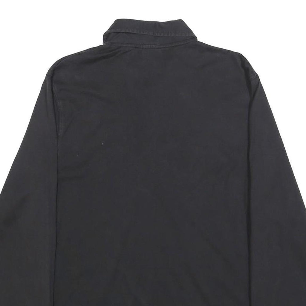 TIMBERLAND Mens Black Long Sleeve Plain S Cotton Blend Polo Shirt Casual