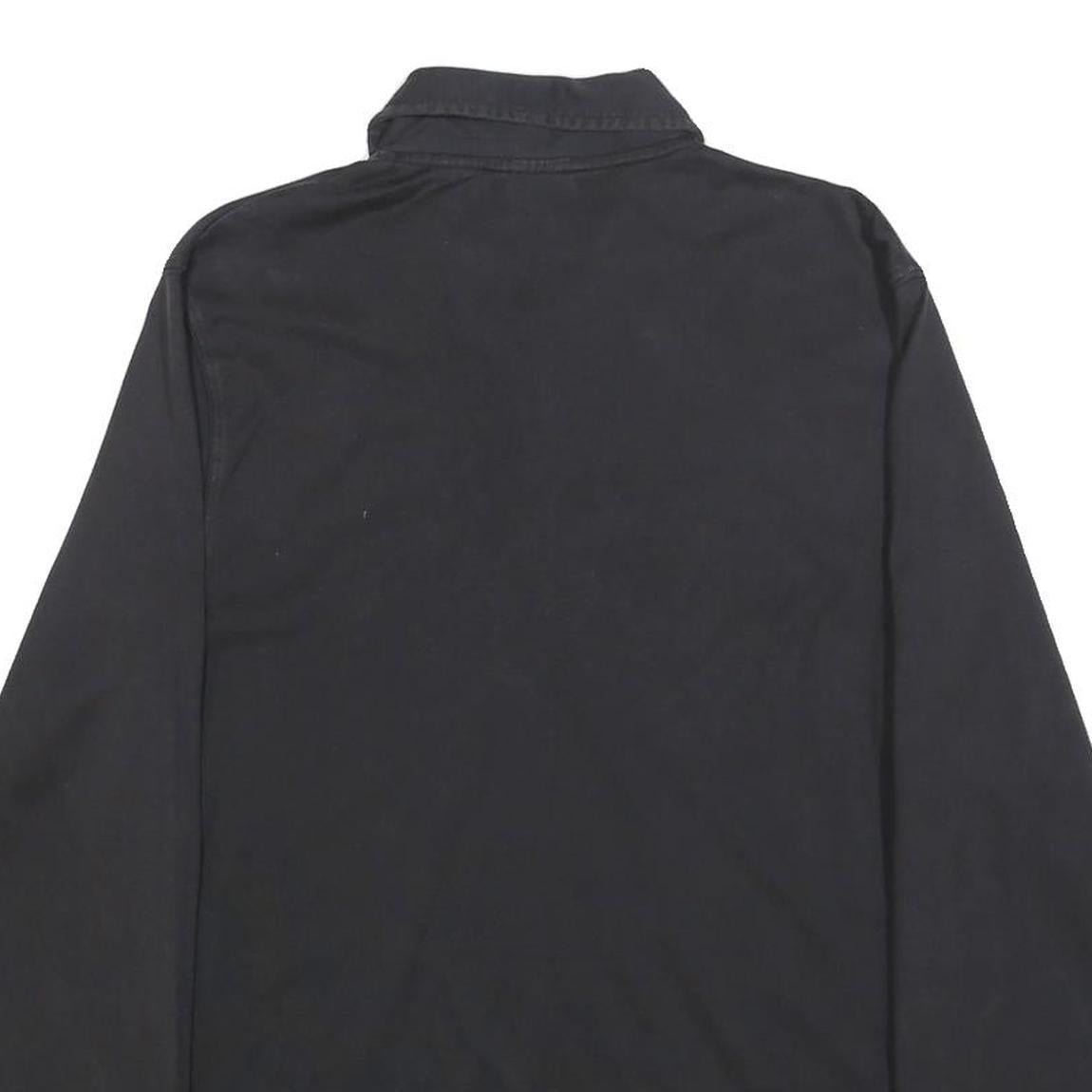 TIMBERLAND Mens Black Long Sleeve Plain S Cotton Blend Polo Shirt Casual