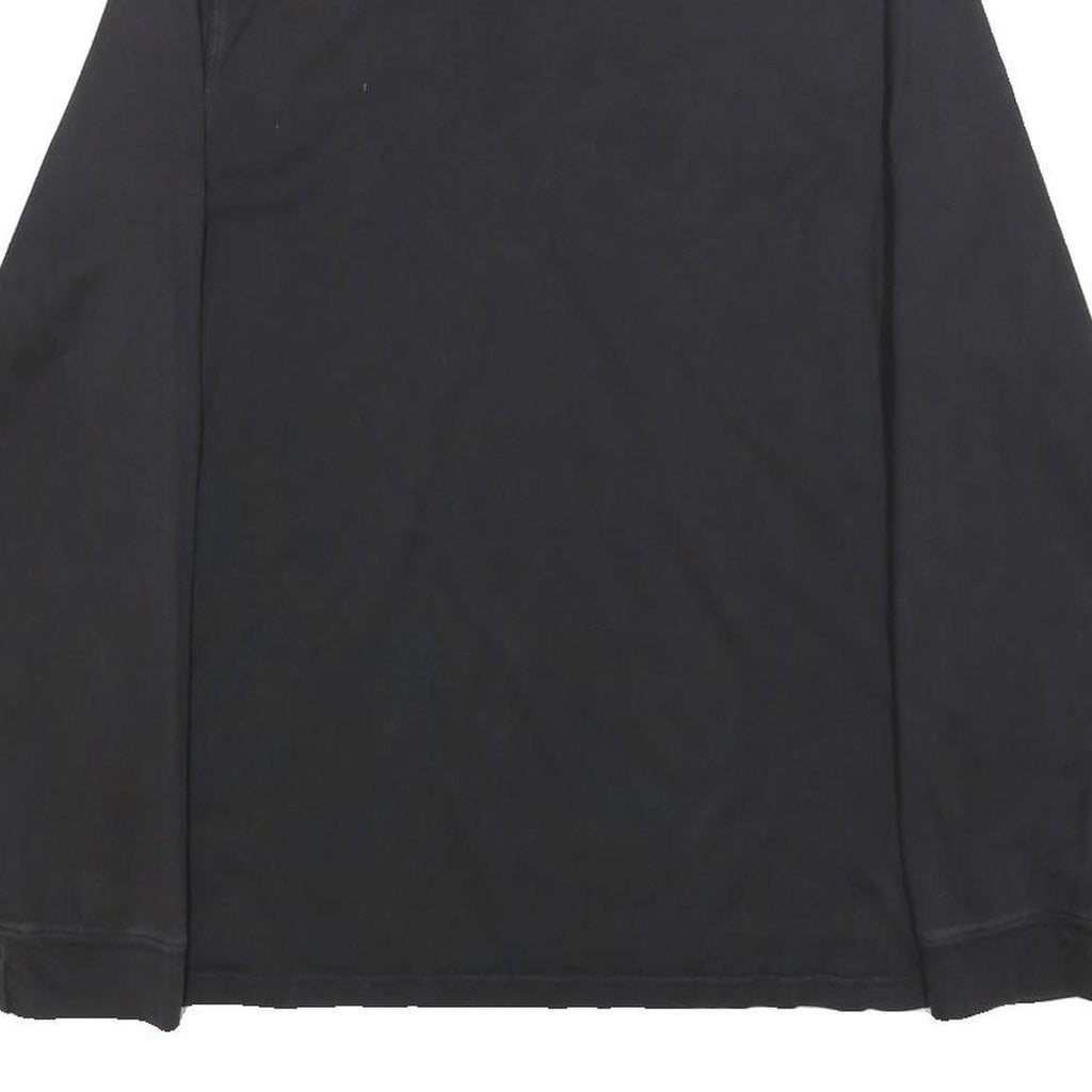 TIMBERLAND Mens Black Long Sleeve Plain S Cotton Blend Polo Shirt Casual