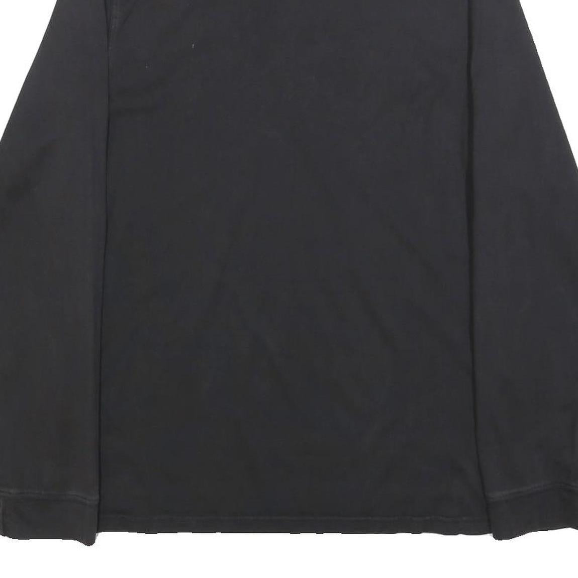 TIMBERLAND Mens Black Long Sleeve Plain S Cotton Blend Polo Shirt Casual