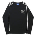 ADIDAS Mens Black & White Logo Long Sleeve Crew Neck T-Shirt S Cotton Blend