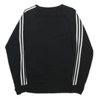 ADIDAS Mens Black & White Logo Long Sleeve Crew Neck T-Shirt S Cotton Blend