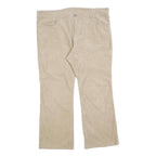 Womens Cotton Blend Beige Regular Fit Straight Leg Trousers W40 L28 Casual