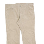 Womens Cotton Blend Beige Regular Fit Straight Leg Trousers W40 L28 Casual
