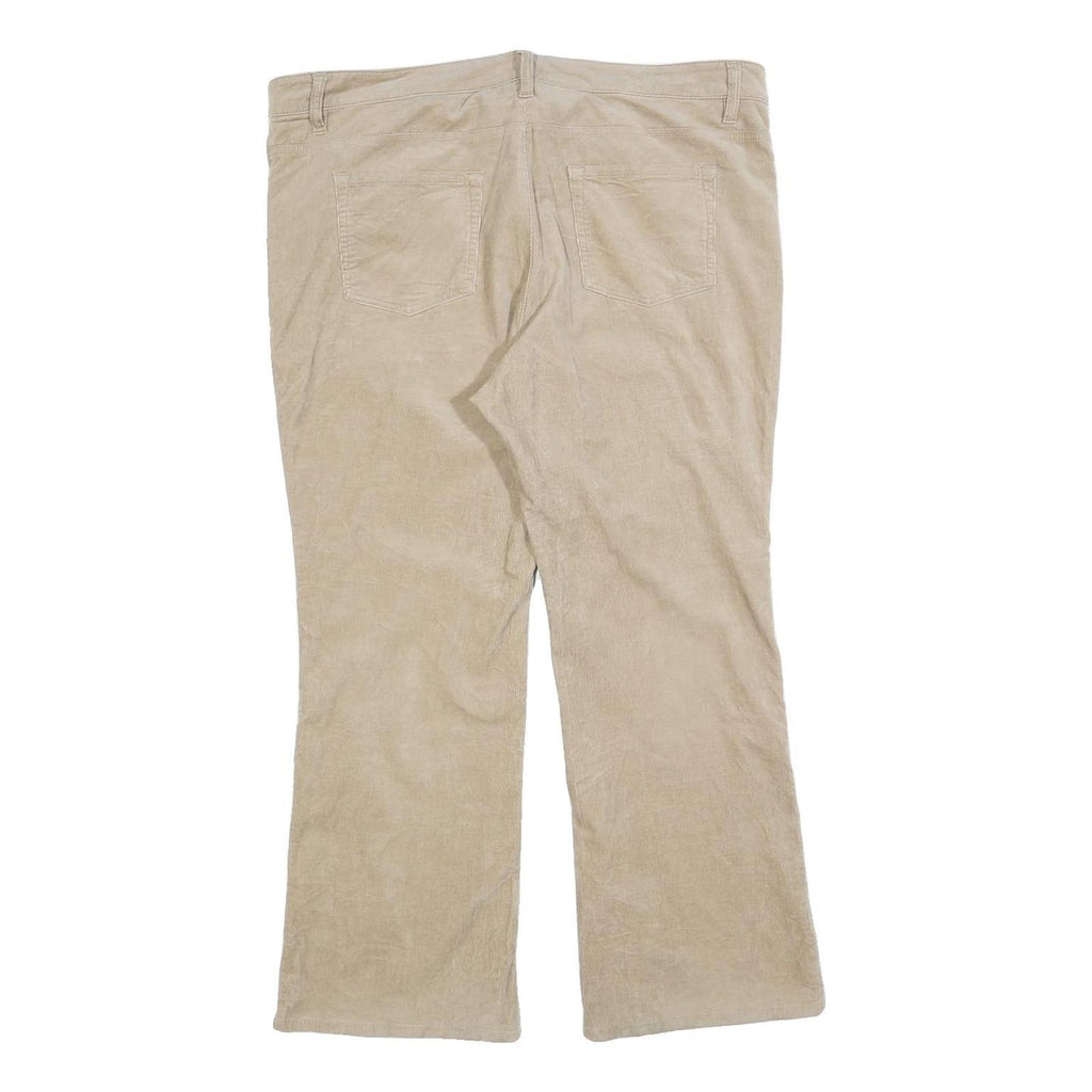Womens Cotton Blend Beige Regular Fit Straight Leg Trousers W40 L28 Casual