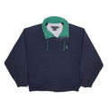 NAUTICA Mens Navy & Green Classic Jacket L Nylon Zip Plain Lightweight
