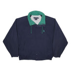 NAUTICA Mens Navy & Green Classic Jacket L Nylon Zip Plain Lightweight