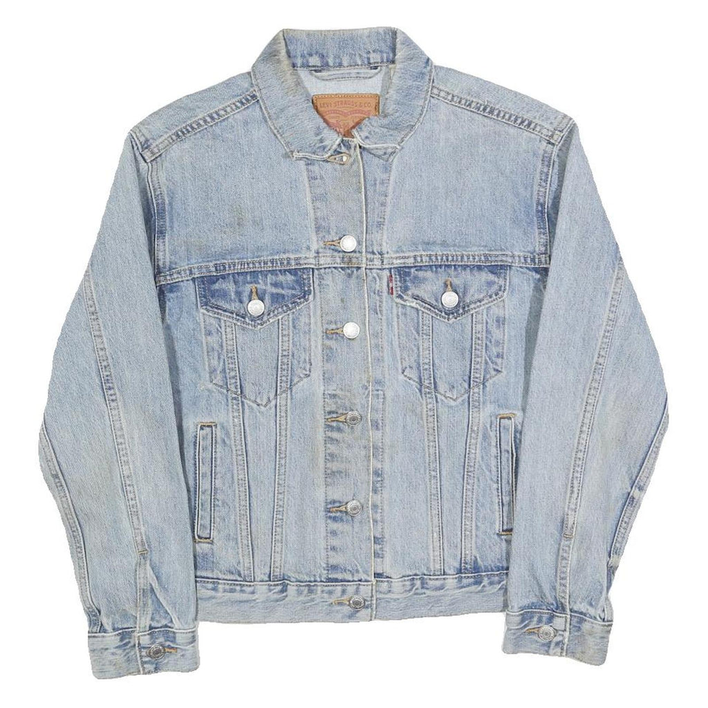 LEVI'S Womens Blue Denim Button Cotton Blend Jacket S Classic