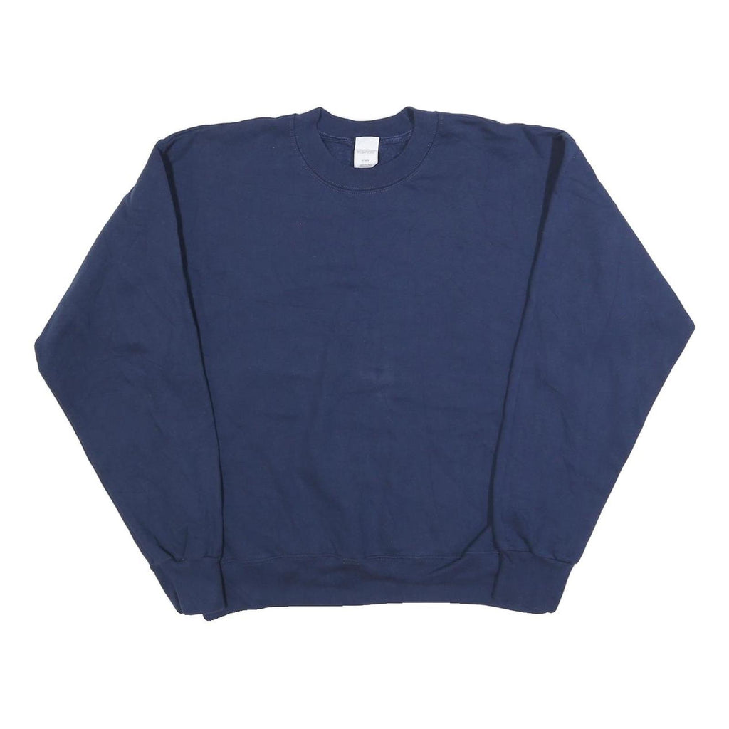 HANES Mens Blue Crew Neck M Cotton Blend Sweatshirt Casual Pullover