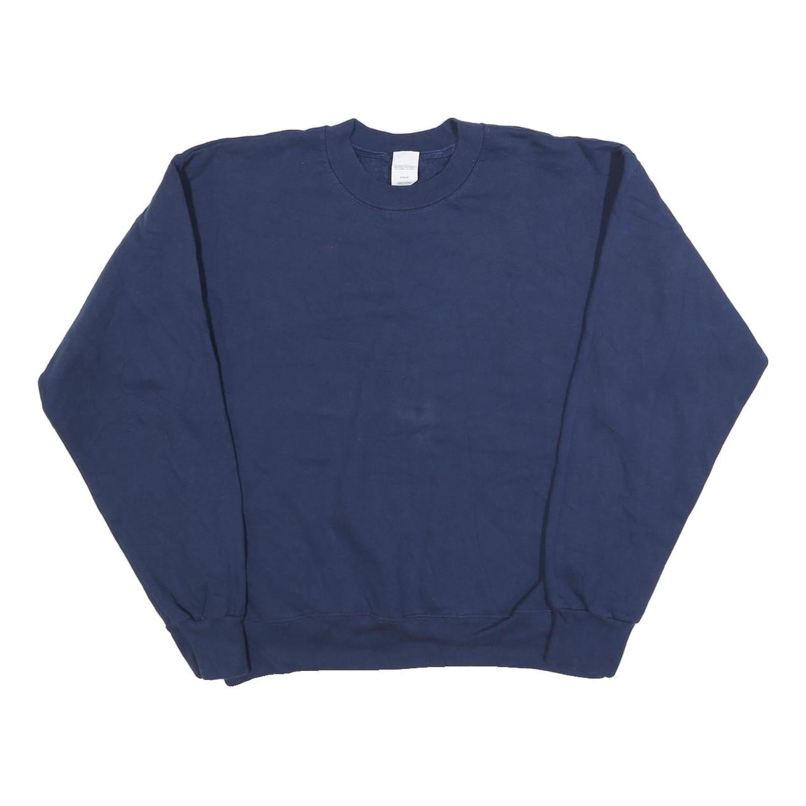 HANES Mens Blue Crew Neck M Cotton Blend Sweatshirt Casual Pullover