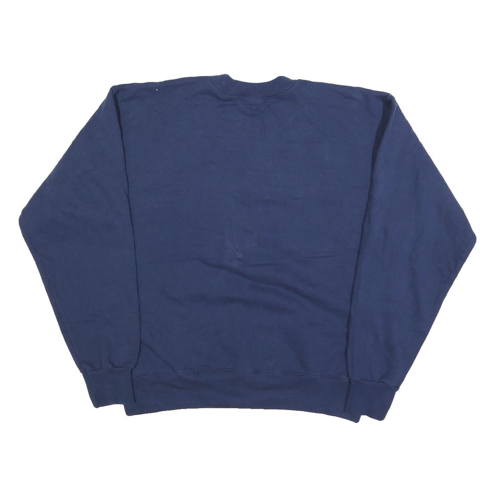 HANES Mens Blue Crew Neck M Cotton Blend Sweatshirt Casual Pullover