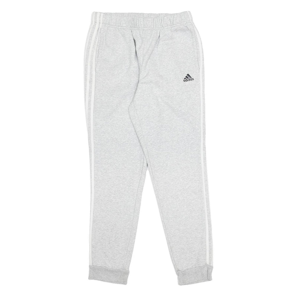 ADIDAS Mens Joggers Grey & White Slim Tapered M W28 L29 Cotton Blend Casual