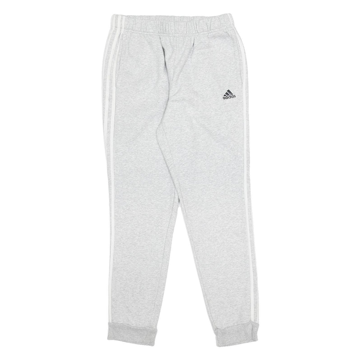 ADIDAS Mens Joggers Grey & White Slim Tapered M W28 L29 Cotton Blend Casual