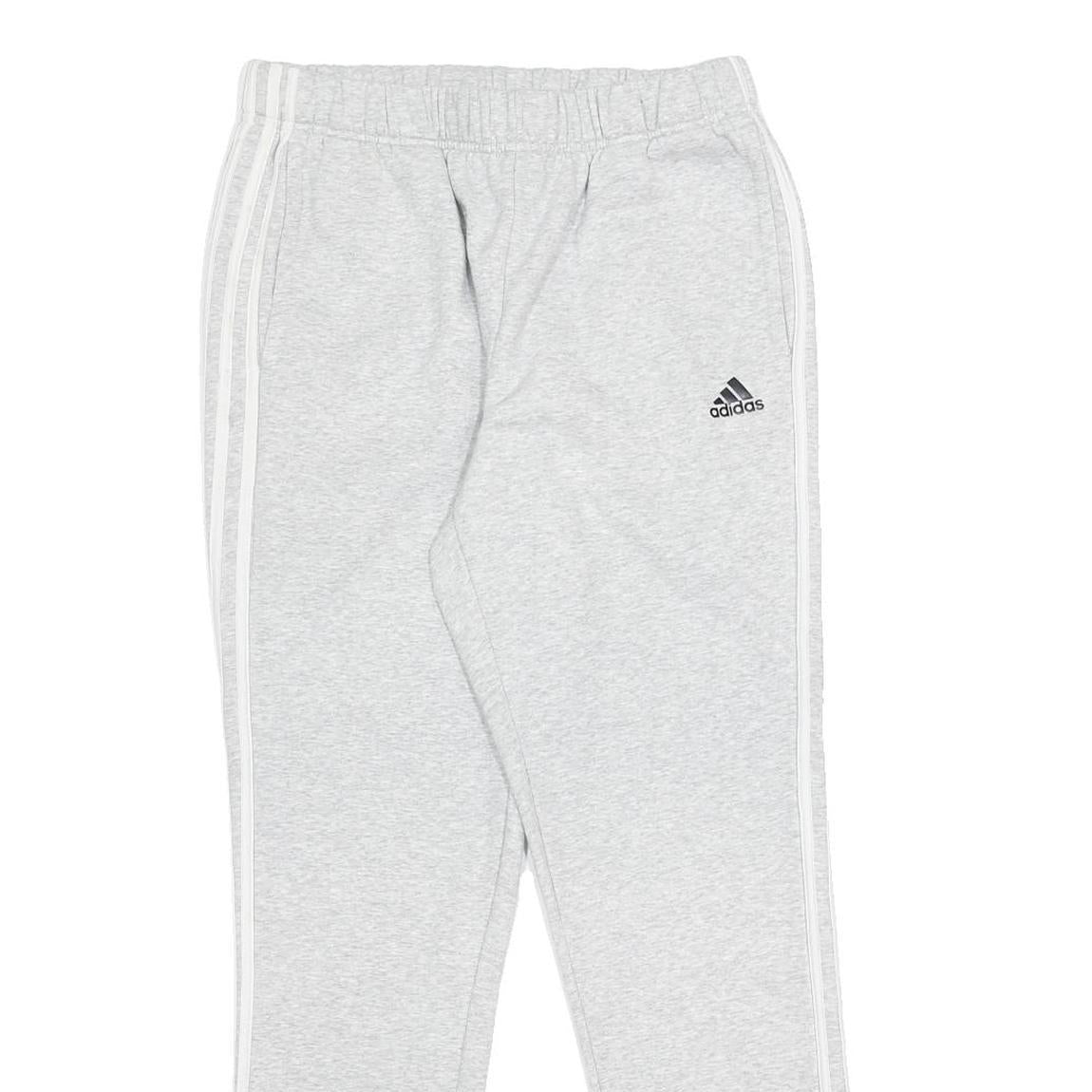 ADIDAS Mens Joggers Grey & White Slim Tapered M W28 L29 Cotton Blend Casual