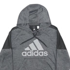 ADIDAS Womens Grey & Black Colourblock Pullover Hoodie S Long Sleeve Logo