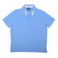 TOMMY HILFIGER Mens Blue Short Sleeve Polo Shirt L Cotton Blend Casual