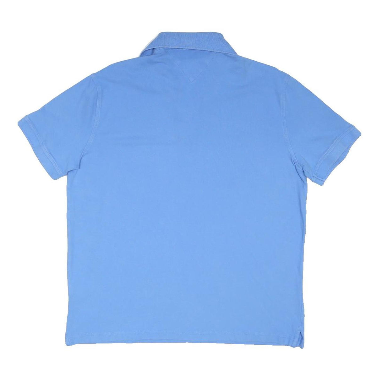 TOMMY HILFIGER Mens Blue Short Sleeve Polo Shirt L Cotton Blend Casual