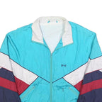 LETS JET Mens Blue & Red Nylon Zip Jacket S Retro 80s Colourblock Casual