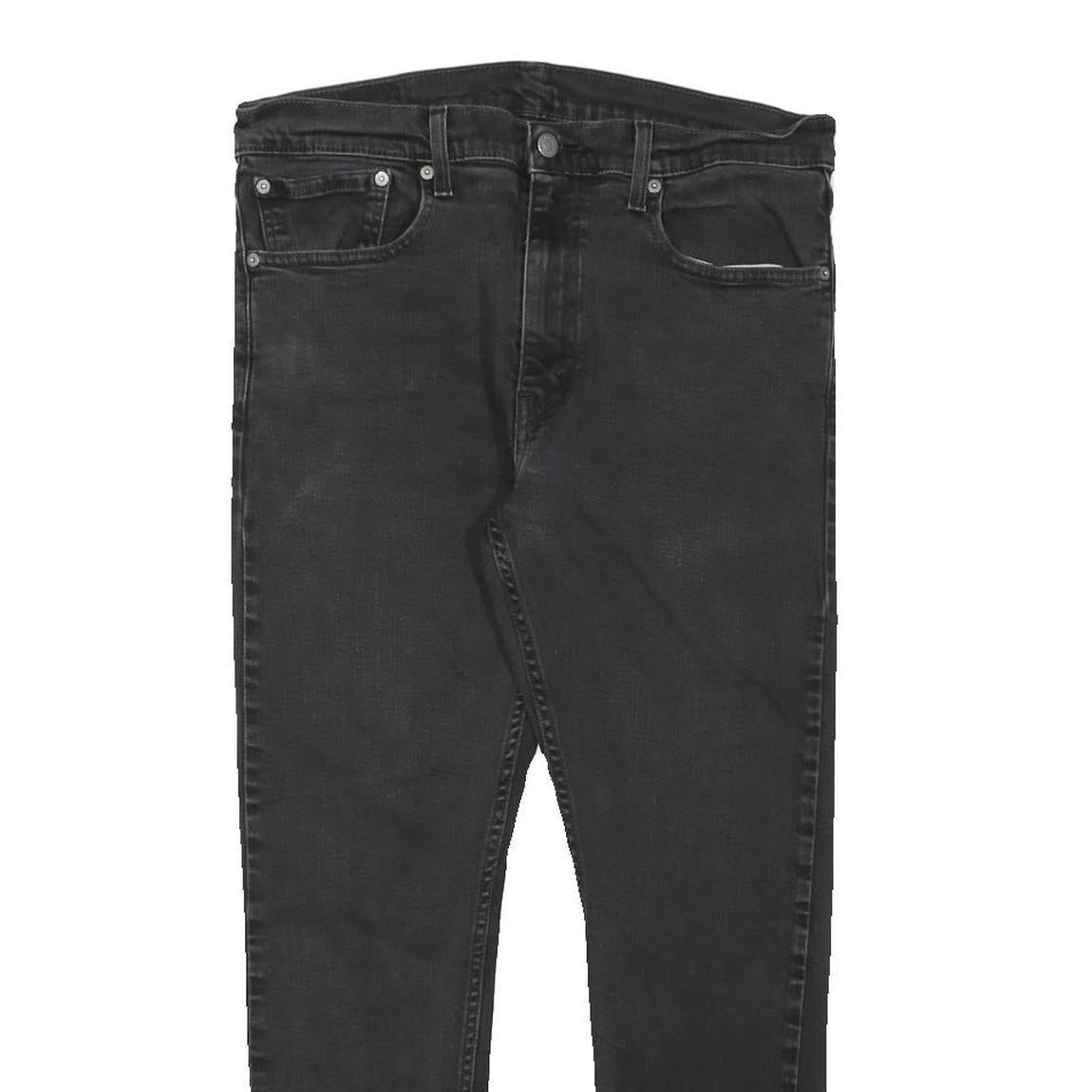 LEVI'S Mens Slim Black Denim Slim Fit Skinny Jeans W32 L27 Zip Closure
