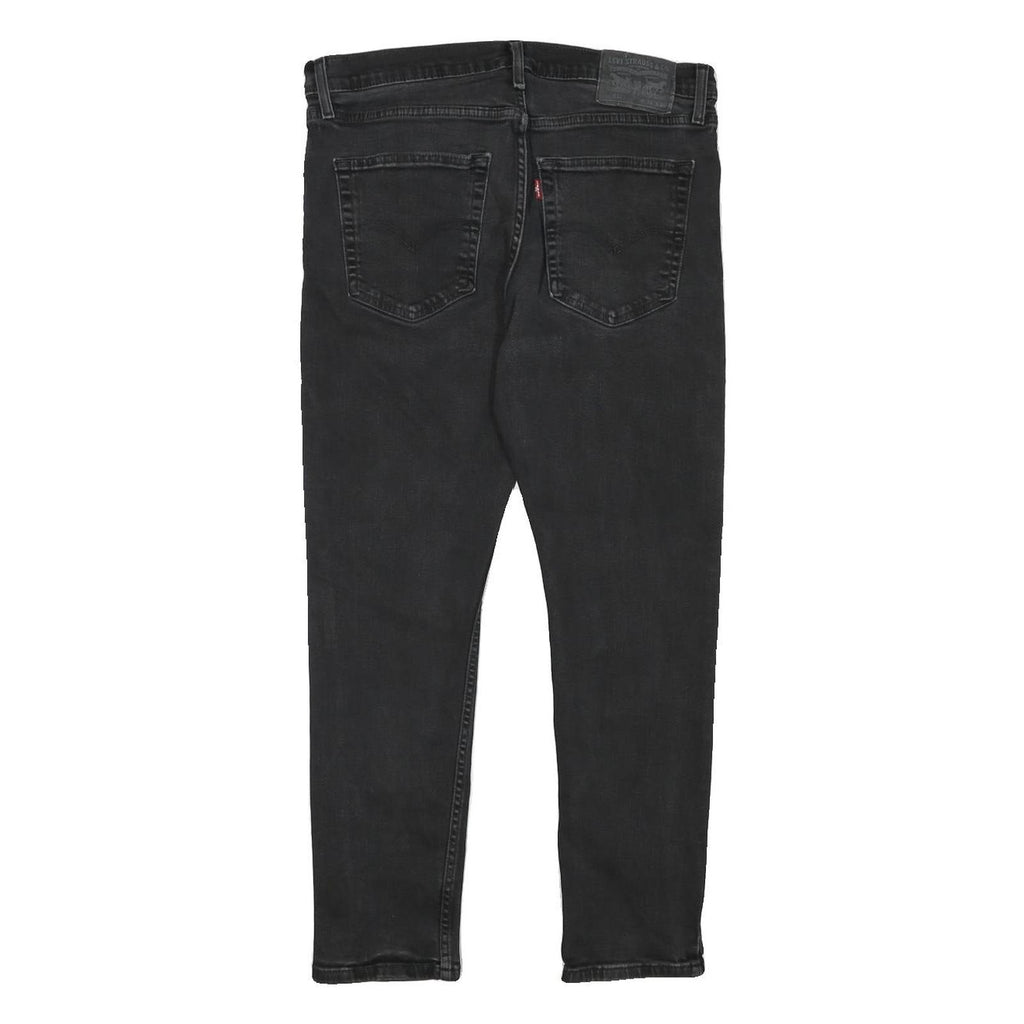 LEVI'S Mens Slim Black Denim Slim Fit Skinny Jeans W32 L27 Zip Closure