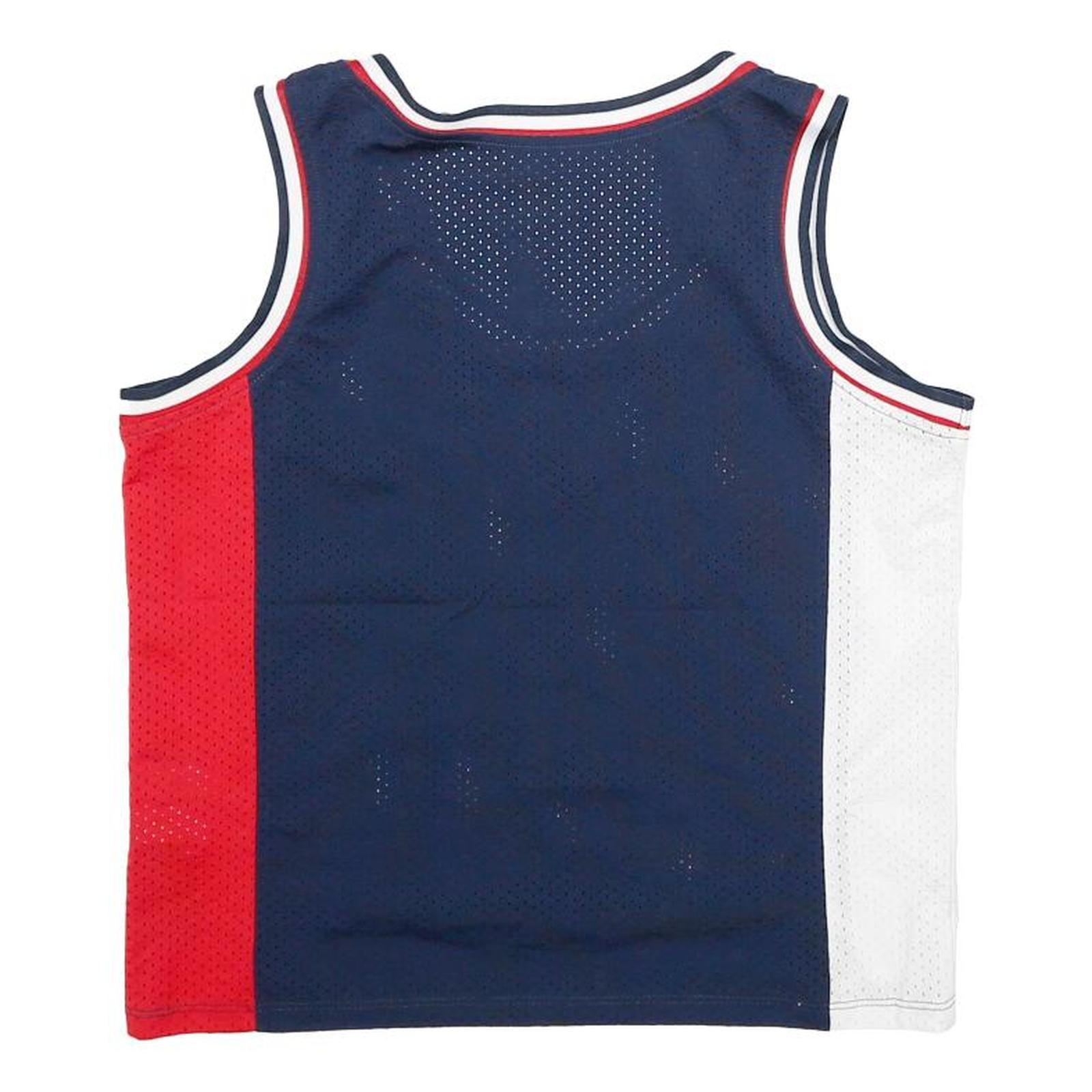 TOMMY HILFIGER Womens Blue Red & White Graphic Jersey XXS Sleeveless Crew Neck