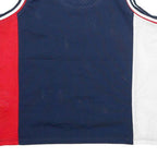 TOMMY HILFIGER Womens Blue Red & White Graphic Jersey XXS Sleeveless Crew Neck