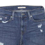 LEVI'S Womens Denim Blue Casual Shorts S W28 Distressed Roll Hem