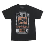 LED ZEPPELIN Rare Mens Black Tour Of The World Graphic T-Shirt M Crew Neck Short