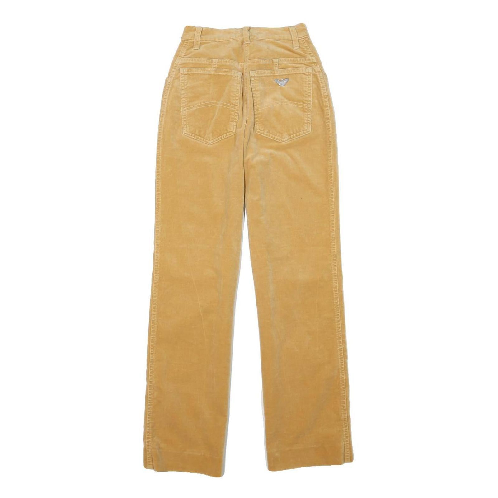 ARMANI JEANS Womens Cotton Blend Beige Regular Straight Trousers W20 L26