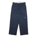DICKIES Mens Cotton Blend Navy Regular Fit Straight Leg Trousers W32 L30