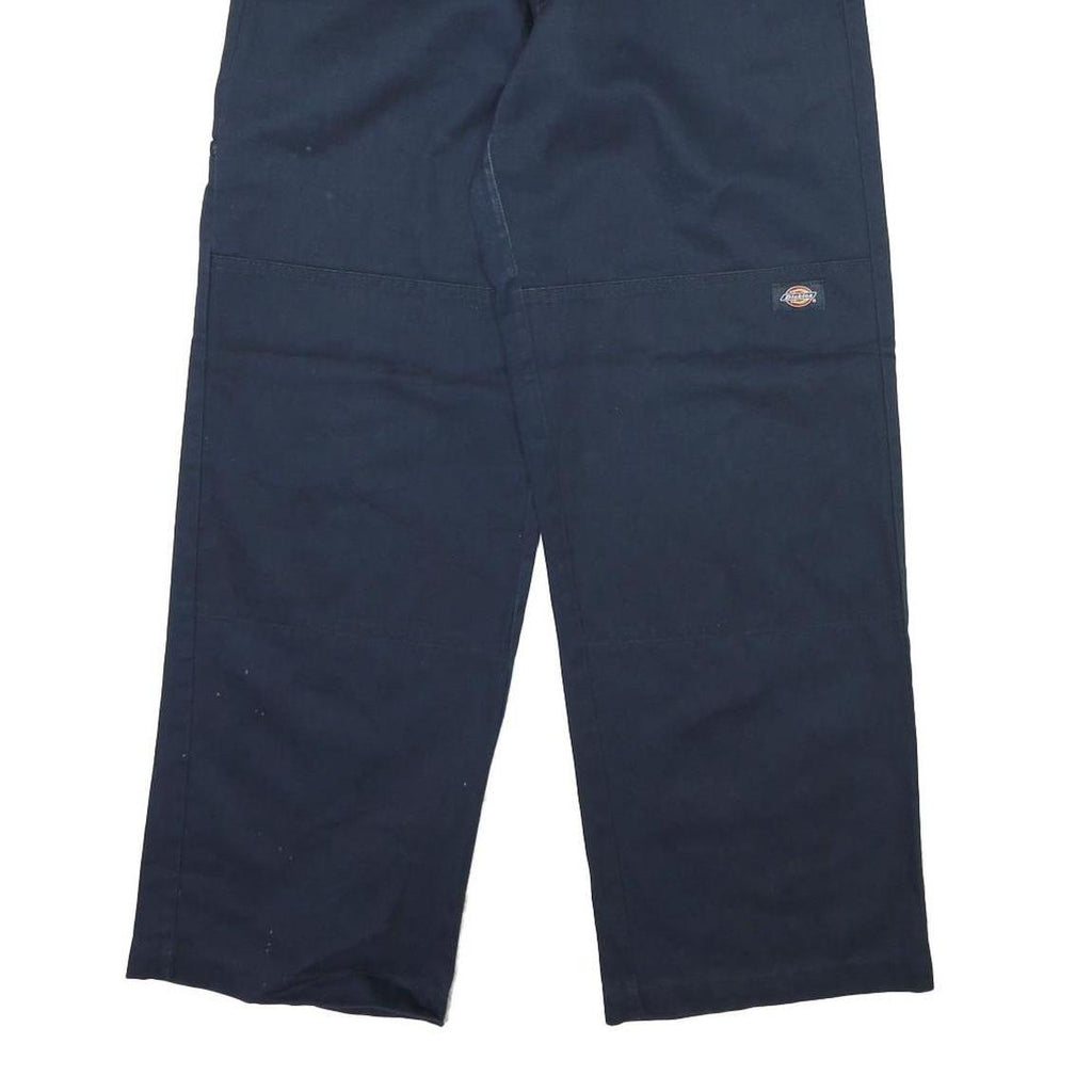 DICKIES Mens Cotton Blend Navy Regular Fit Straight Leg Trousers W32 L30